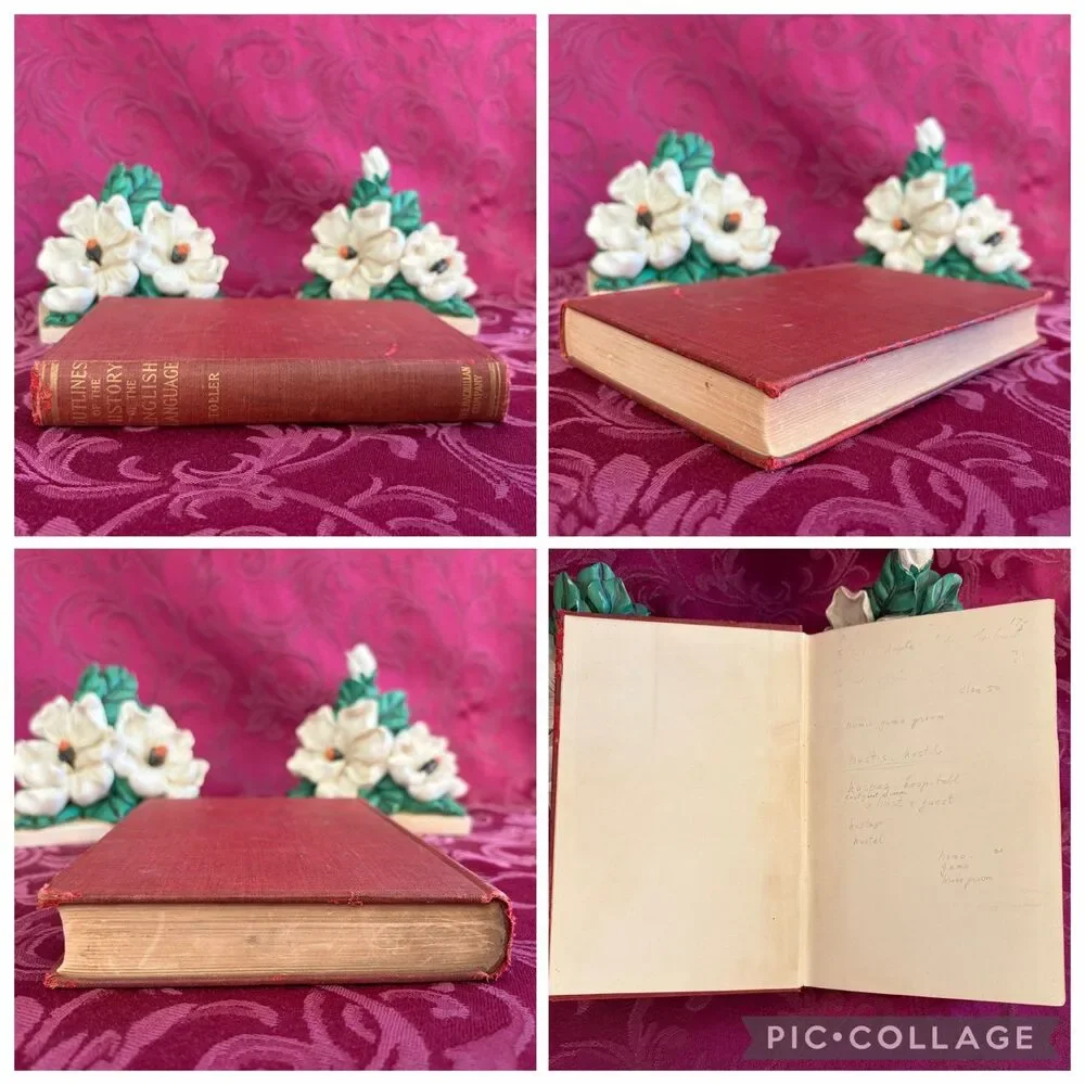 1900 Outlines of the History of the English Language, Antique School Book